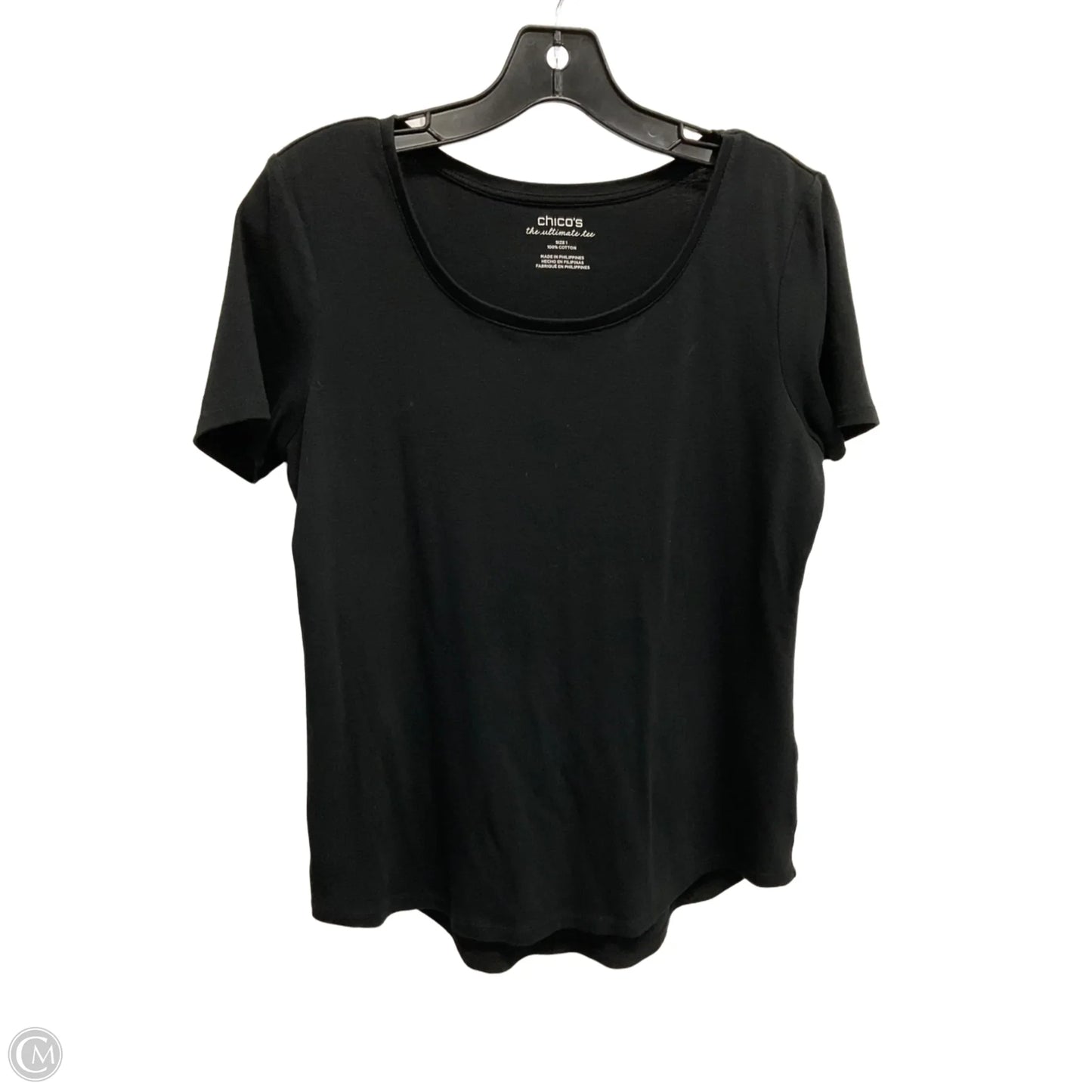Top Short Sleeve Basic By Chicos In Black, Size: M