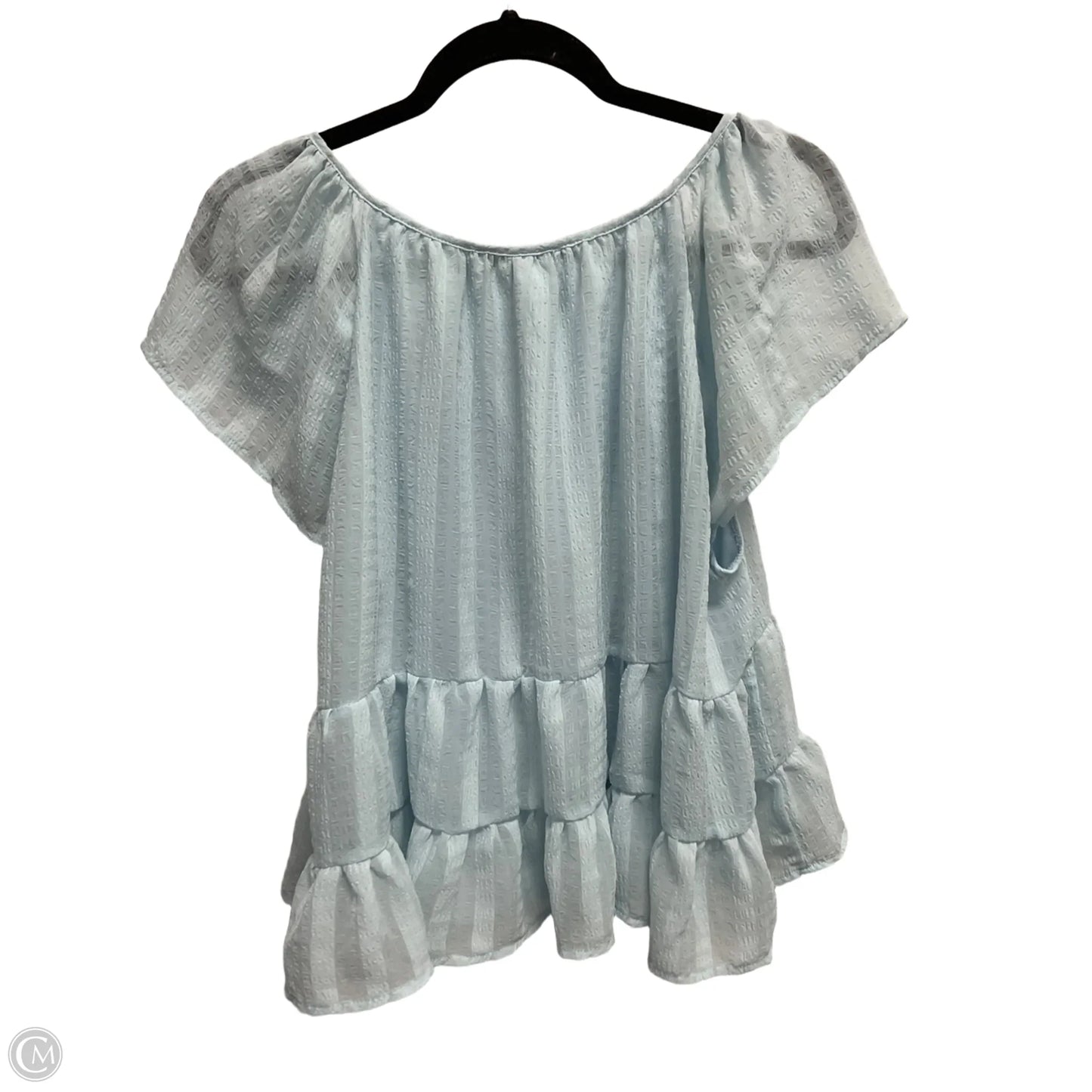 Top Short Sleeve By Francesca's In Blue, Size: Xl