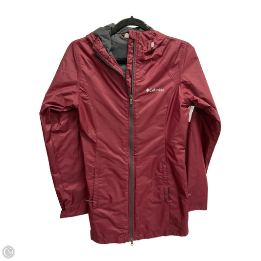 Jacket Windbreaker By Columbia In Maroon, Size: Xs