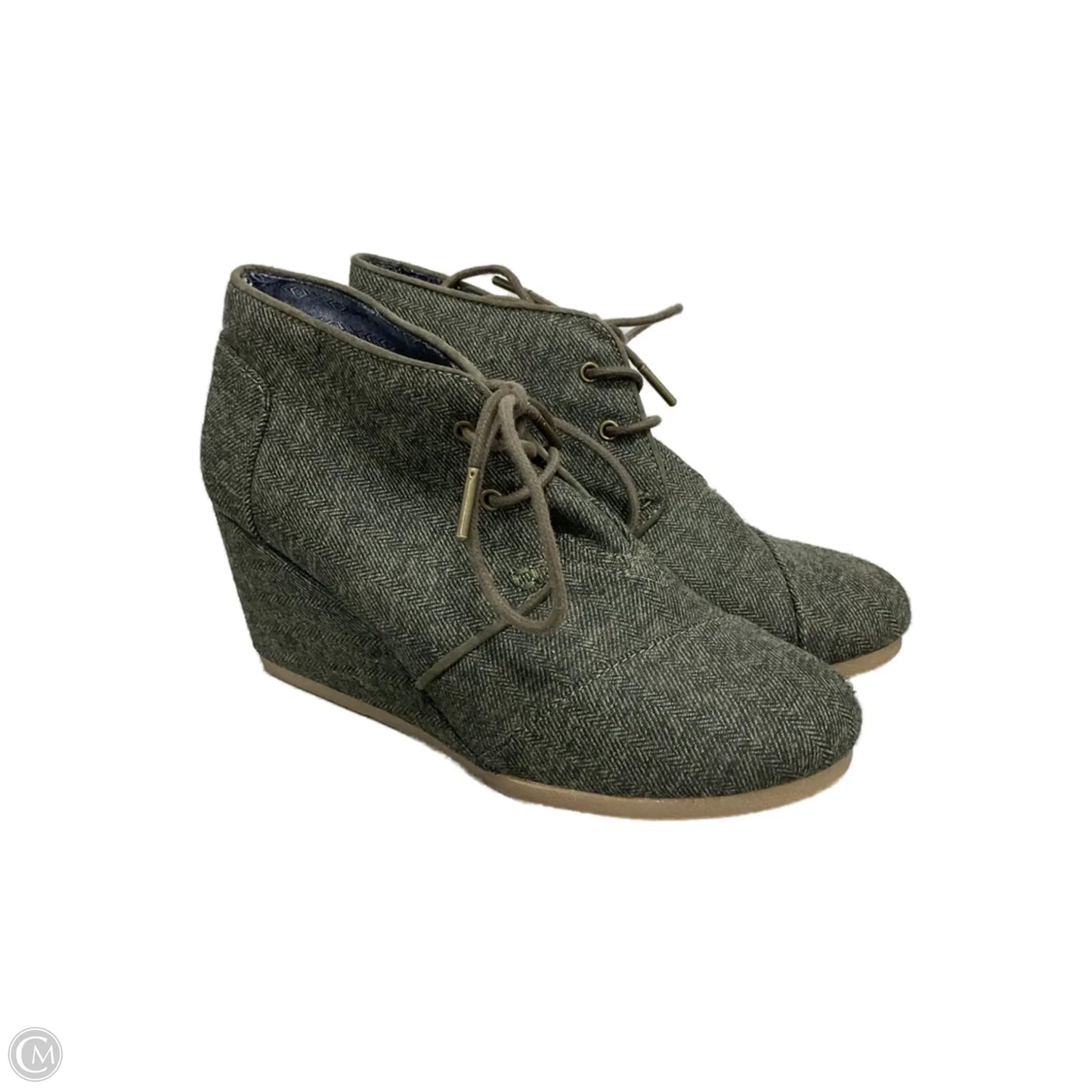 Shoes Heels Wedge By Toms In Green, Size: 8