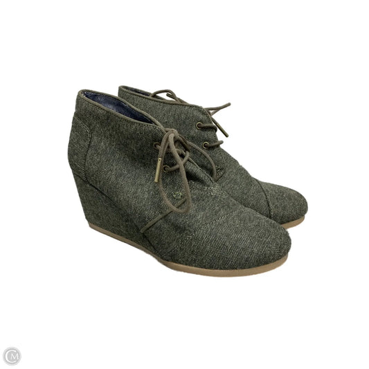 Shoes Heels Wedge By Toms In Green, Size: 8