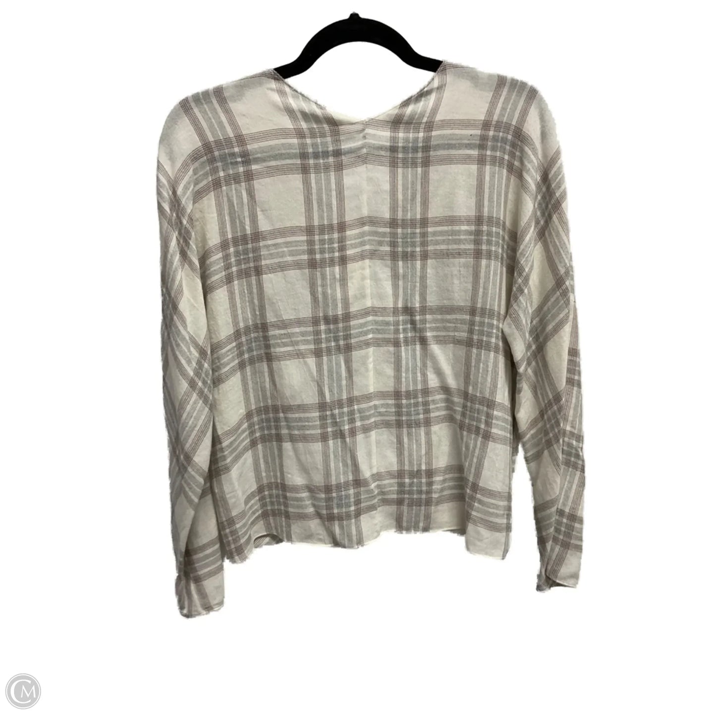 Top Long Sleeve By Vince In Plaid Pattern, Size: S