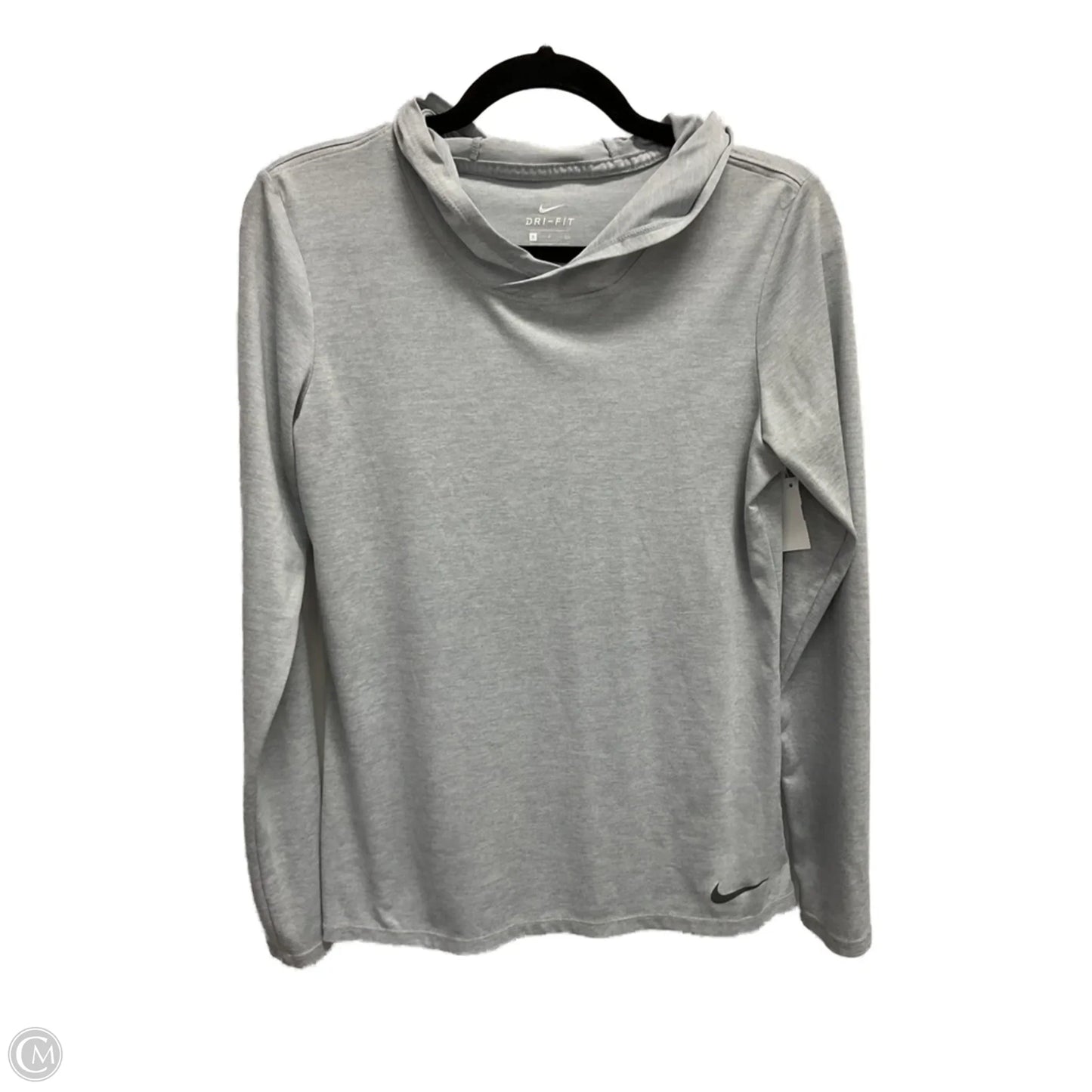 Athletic Top Long Sleeve Hoodie By Nike Apparel In Grey, Size: S
