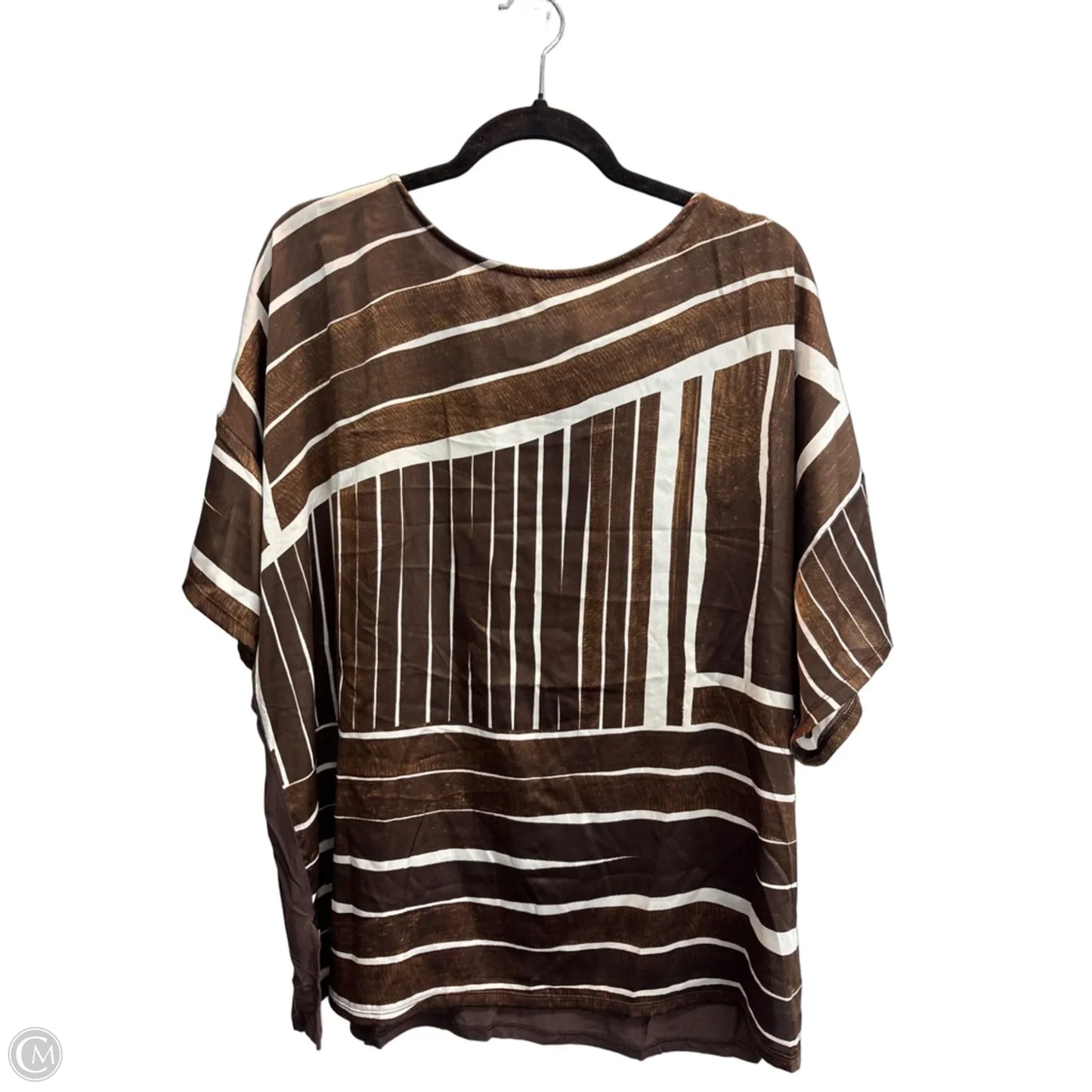 Top Short Sleeve By Chicos In Brown, Size: Xl