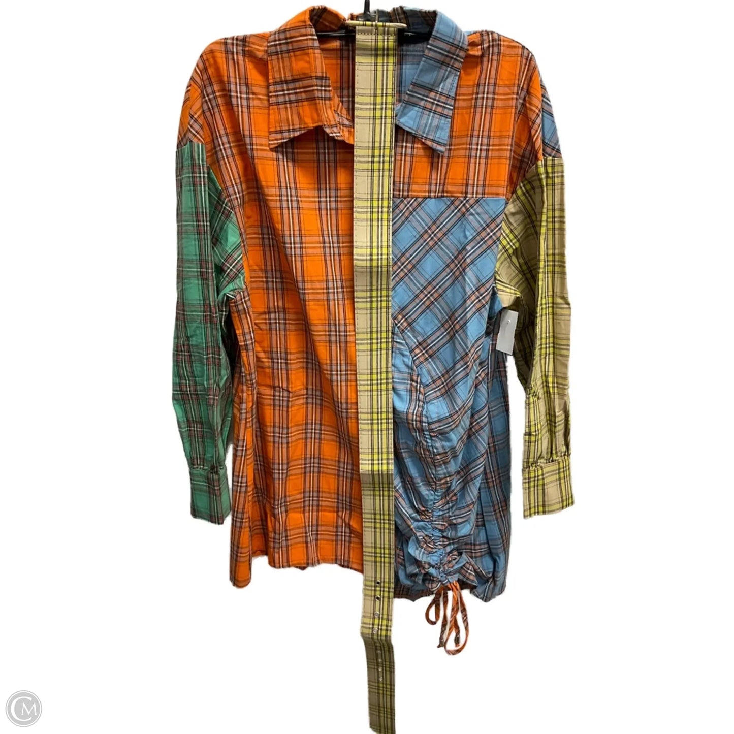 Dress Casual Midi By Clothes Mentor In Plaid Pattern, Size: L