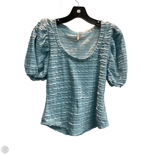 Top Short Sleeve By Anthropologie In Blue, Size: S
