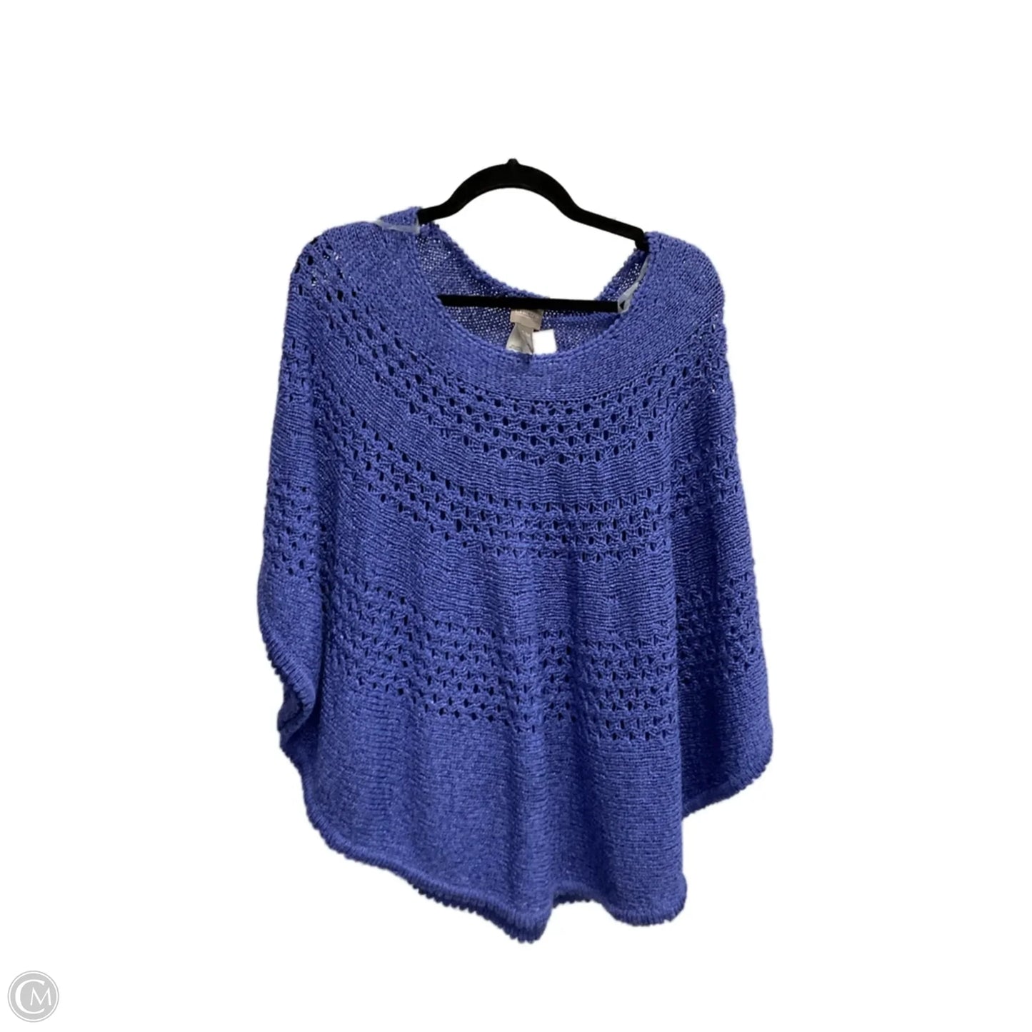 Poncho By Chicos In Blue, Size: S