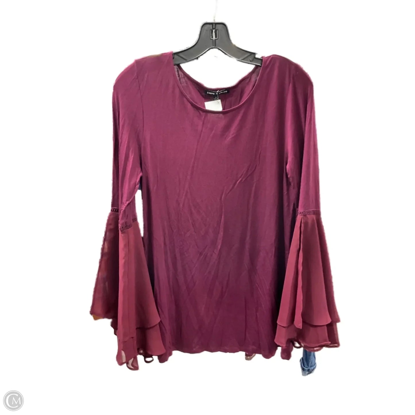 Top Long Sleeve By Cable And Gauge In Purple, Size: M