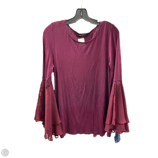 Top Long Sleeve By Cable And Gauge In Purple, Size: M