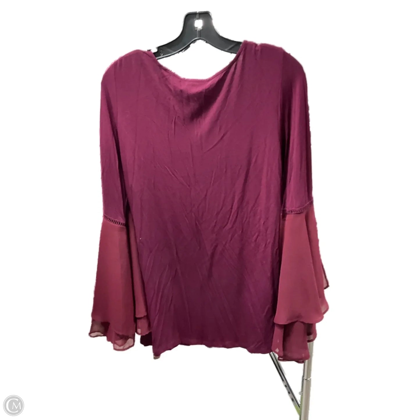 Top Long Sleeve By Cable And Gauge In Purple, Size: M
