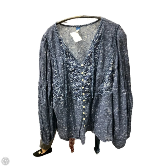 Top Long Sleeve By Old Navy In Blue, Size: L