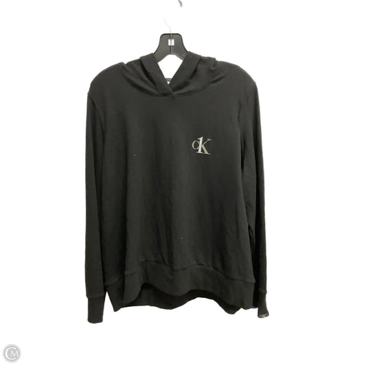 Sweatshirt Hoodie By Calvin Klein In Black, Size: 1x