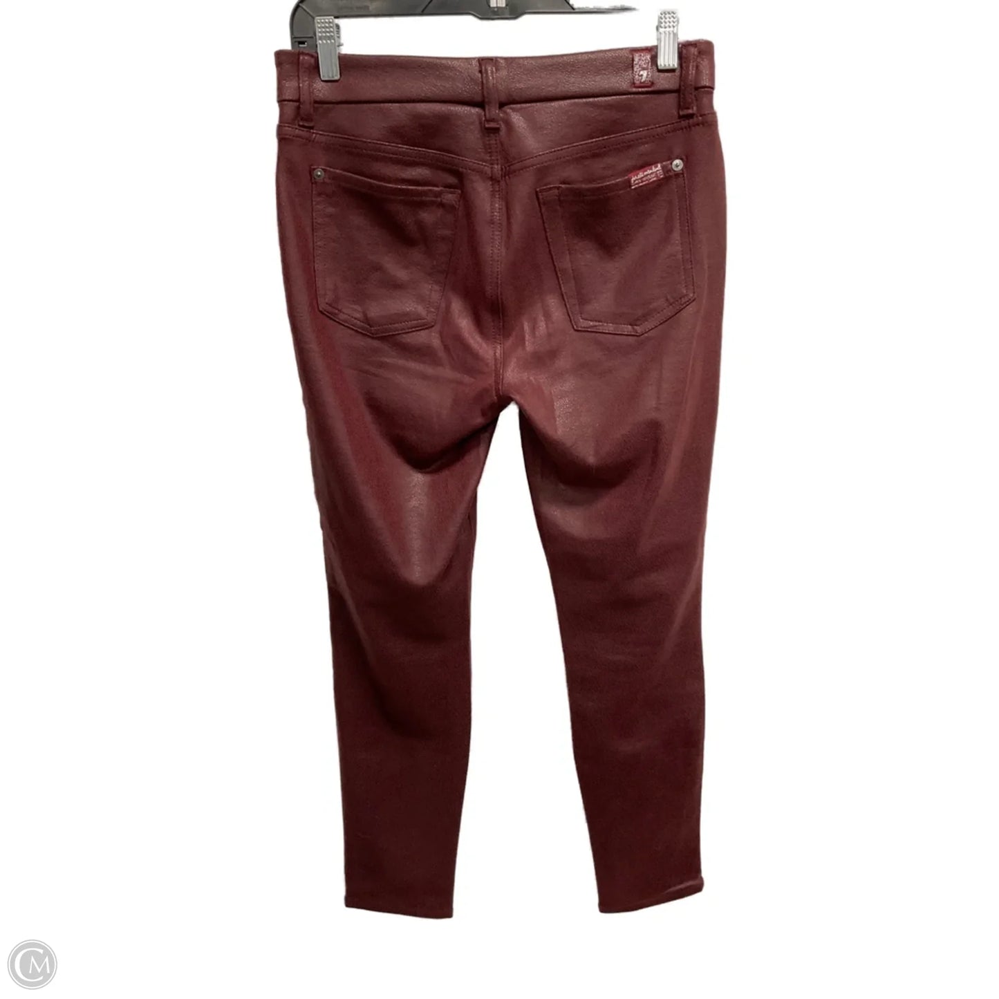Jeans Jeggings By 7 For All Mankind In Maroon, Size: 8