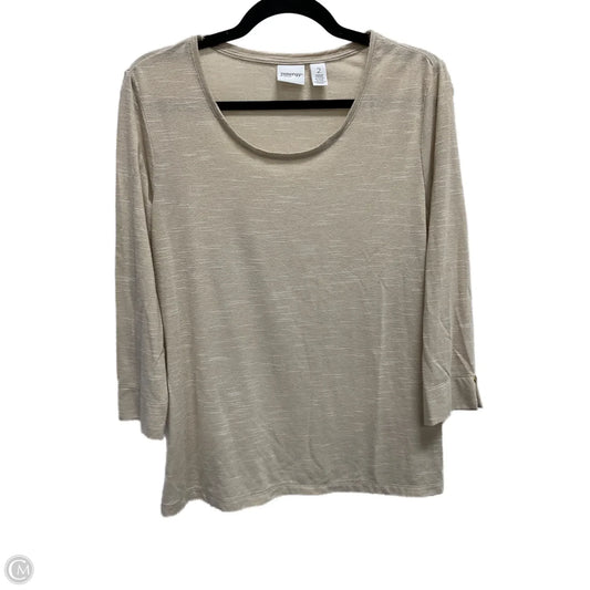 Top Long Sleeve By Zenergy By Chicos In Gold, Size: L