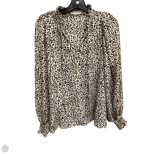 Blouse Long Sleeve By Vine & Love In Animal Print, Size: S