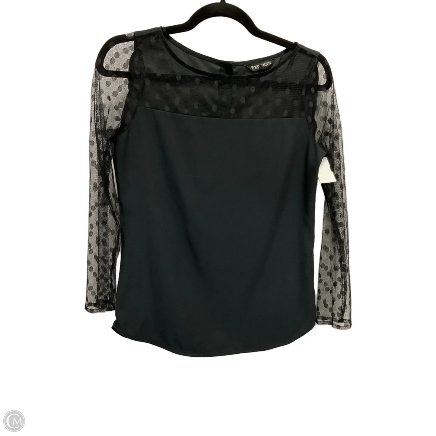 Top Long Sleeve By Express In Black, Size: Xs