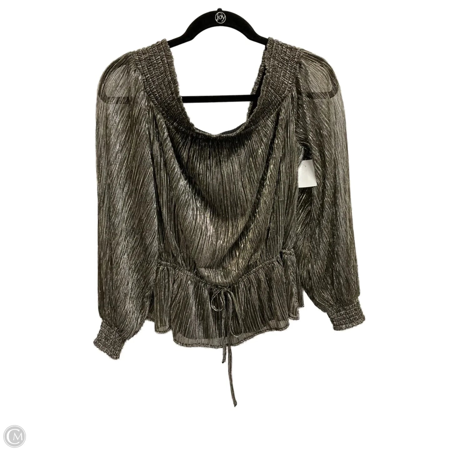 Blouse Long Sleeve By White House Black Market In Black & Gold, Size: S