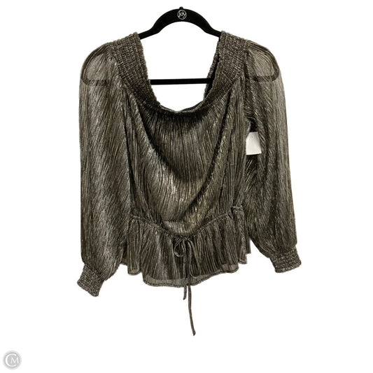 Blouse Long Sleeve By White House Black Market In Black & Gold, Size: S