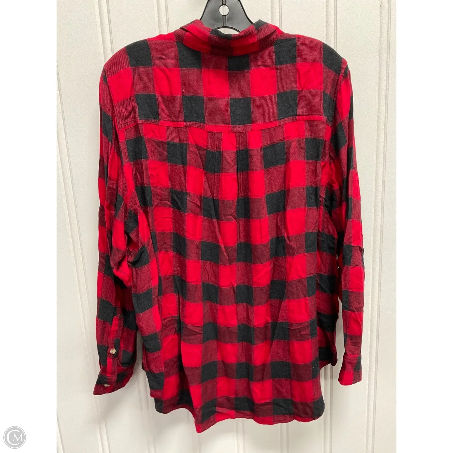 Top Long Sleeve By Lucky Brand In Black & Red, Size: L