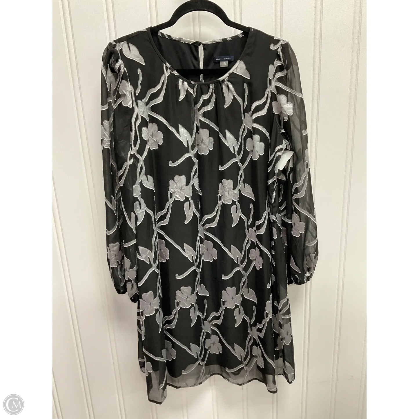 Dress Party Midi By Tommy Hilfiger In Black & Grey, Size: Xl