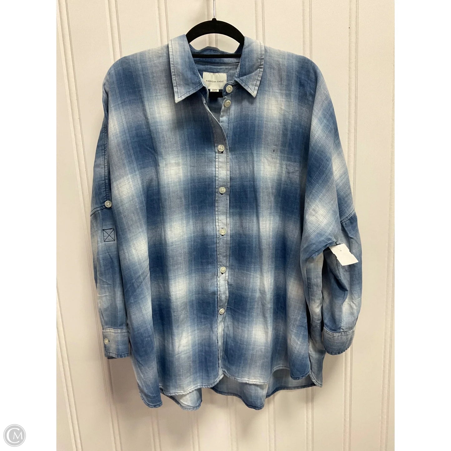 Top Long Sleeve By American Eagle In Blue, Size: S