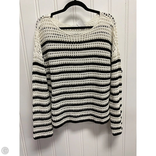 Sweater By Nine West In Striped Pattern, Size: L