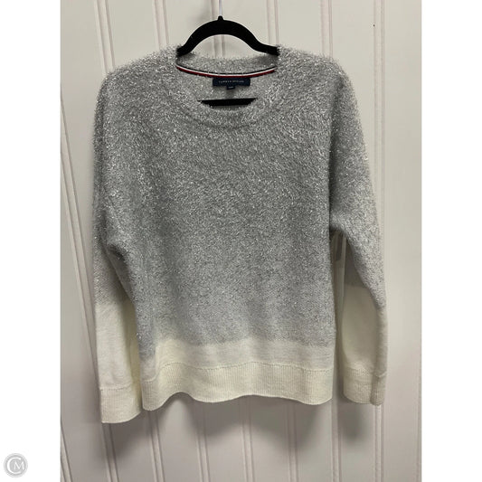 Sweater By Tommy Hilfiger In Silver, Size: L