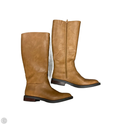 Boots Knee Heels By Loft In Brown, Size: 6.5