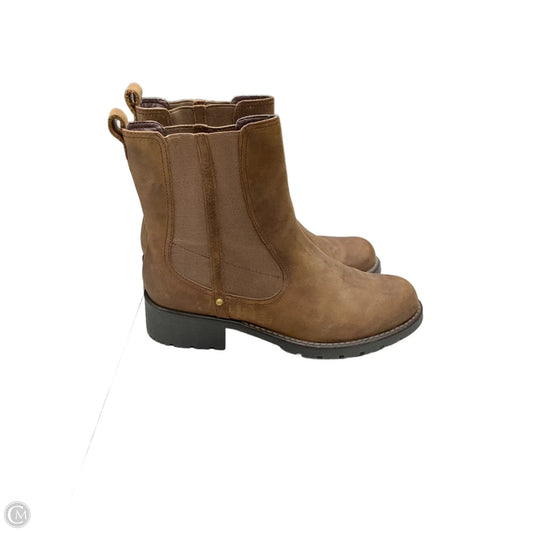 Boots Ankle Flats By Clarks In Brown, Size: 8.5