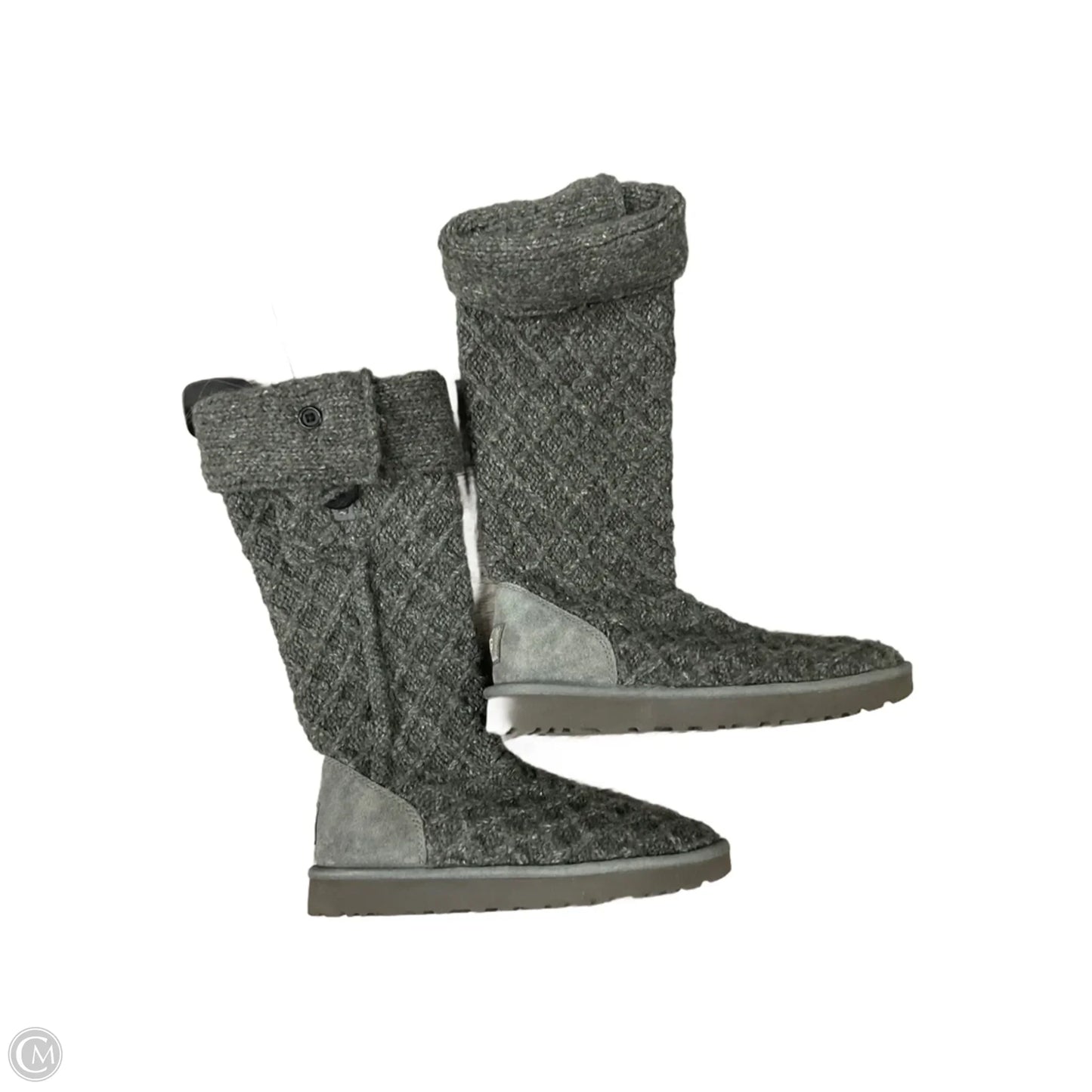 Boots Designer By Ugg In Grey, Size: 9