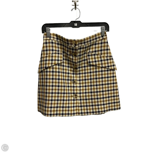 Skirt Mini & Short By H&m In Plaid Pattern, Size: 8