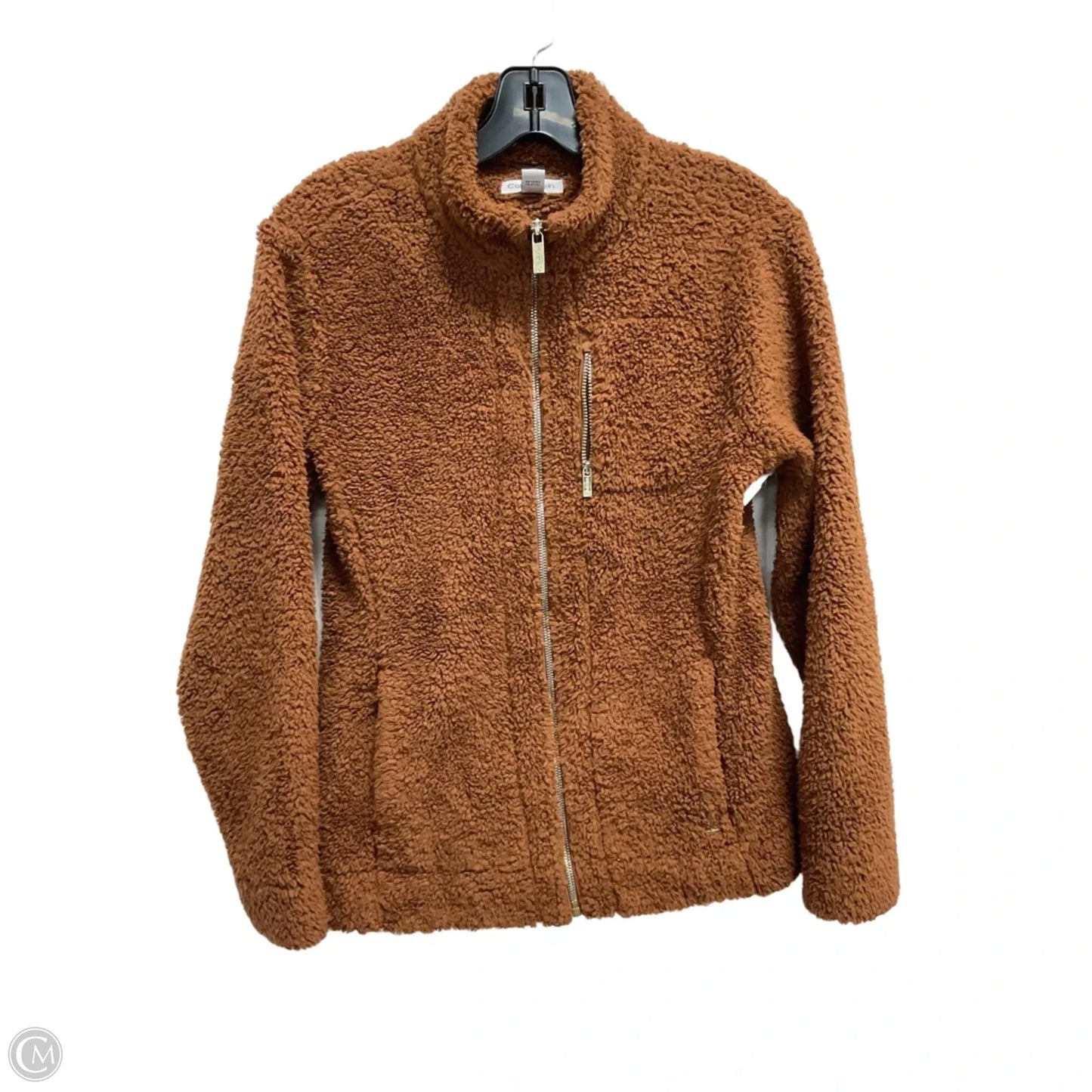 Jacket Faux Fur & Sherpa By Calvin Klein In Brown, Size: M