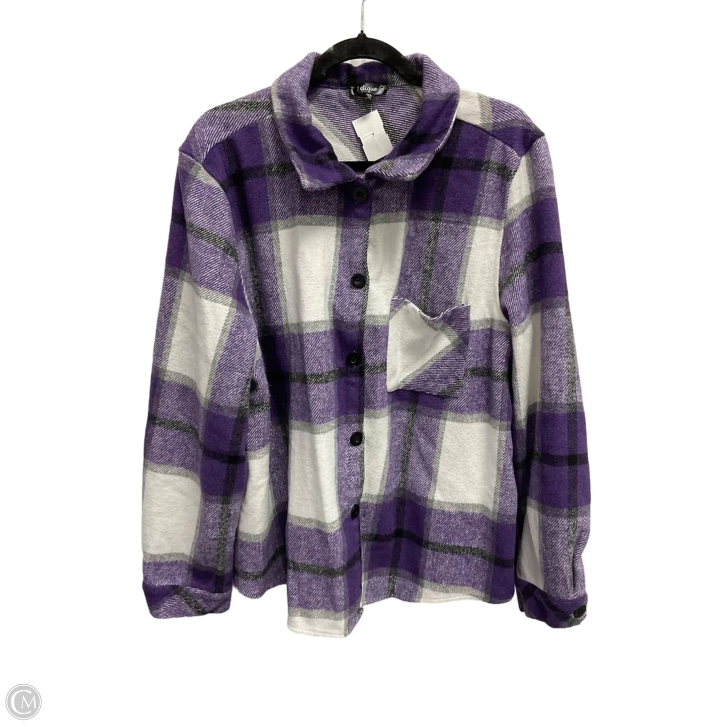 Jacket Shirt By Clothes Mentor In Purple, Size: 2x