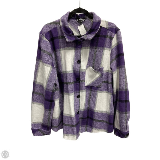 Jacket Shirt By Clothes Mentor In Purple, Size: 2x