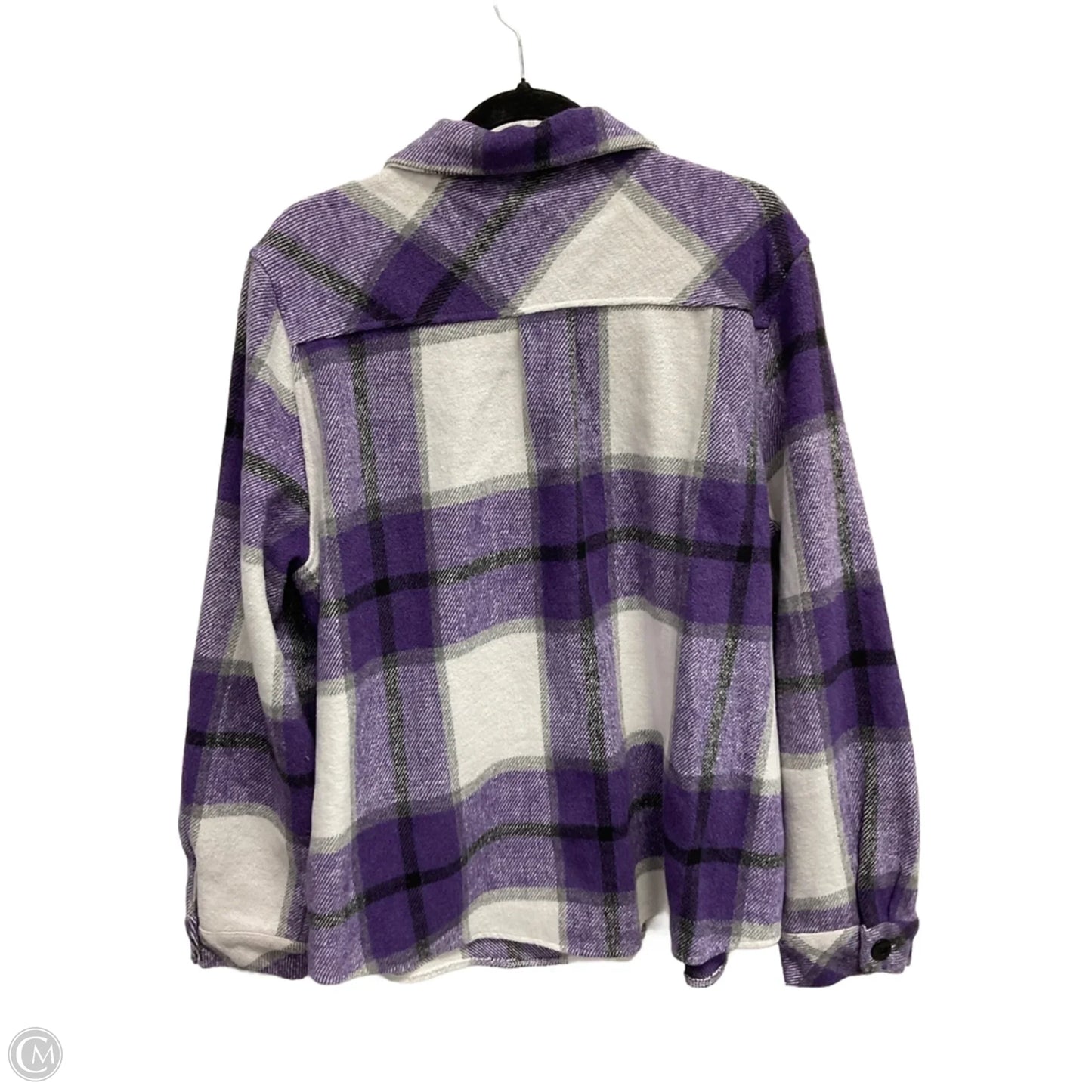 Jacket Shirt By Clothes Mentor In Purple, Size: 2x