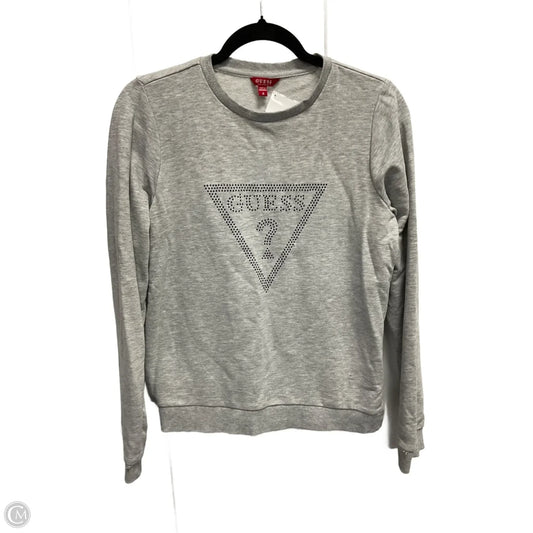 Sweatshirt Crewneck By Guess In Grey, Size: M