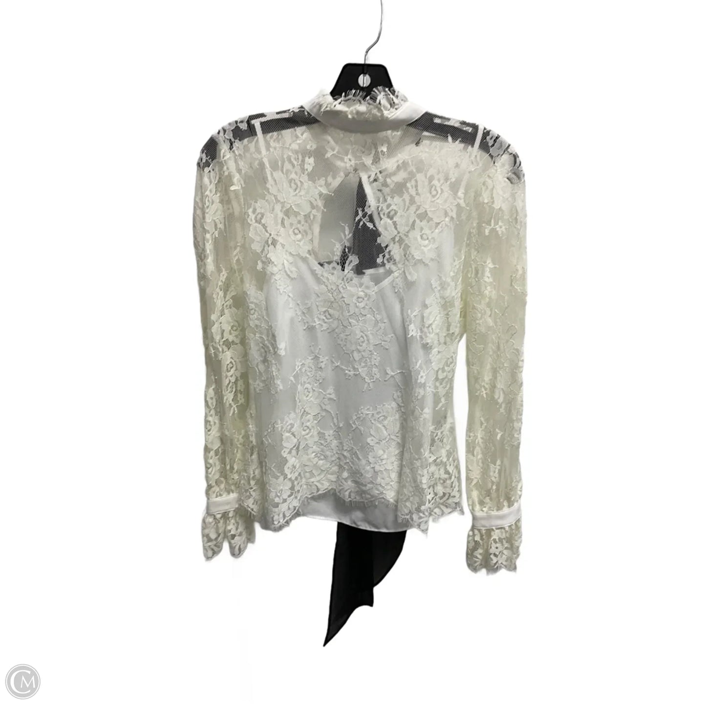 Blouse Long Sleeve By White House Black Market In Cream, Size: Xs