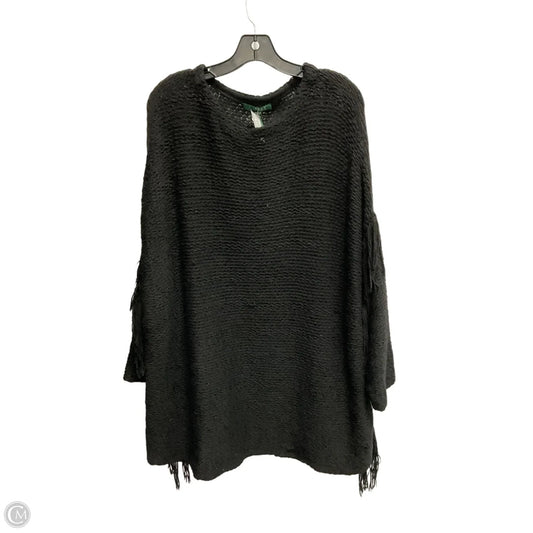 Poncho By Lauren By Ralph Lauren In Black, Size: Osfm