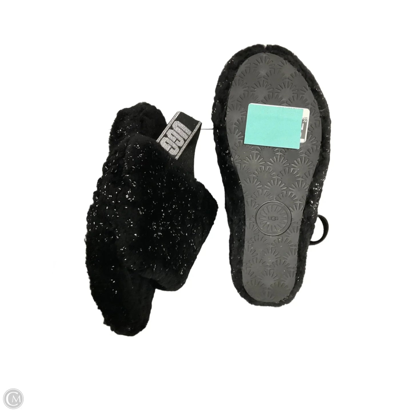 Slippers Designer By Ugg In Black, Size: 7