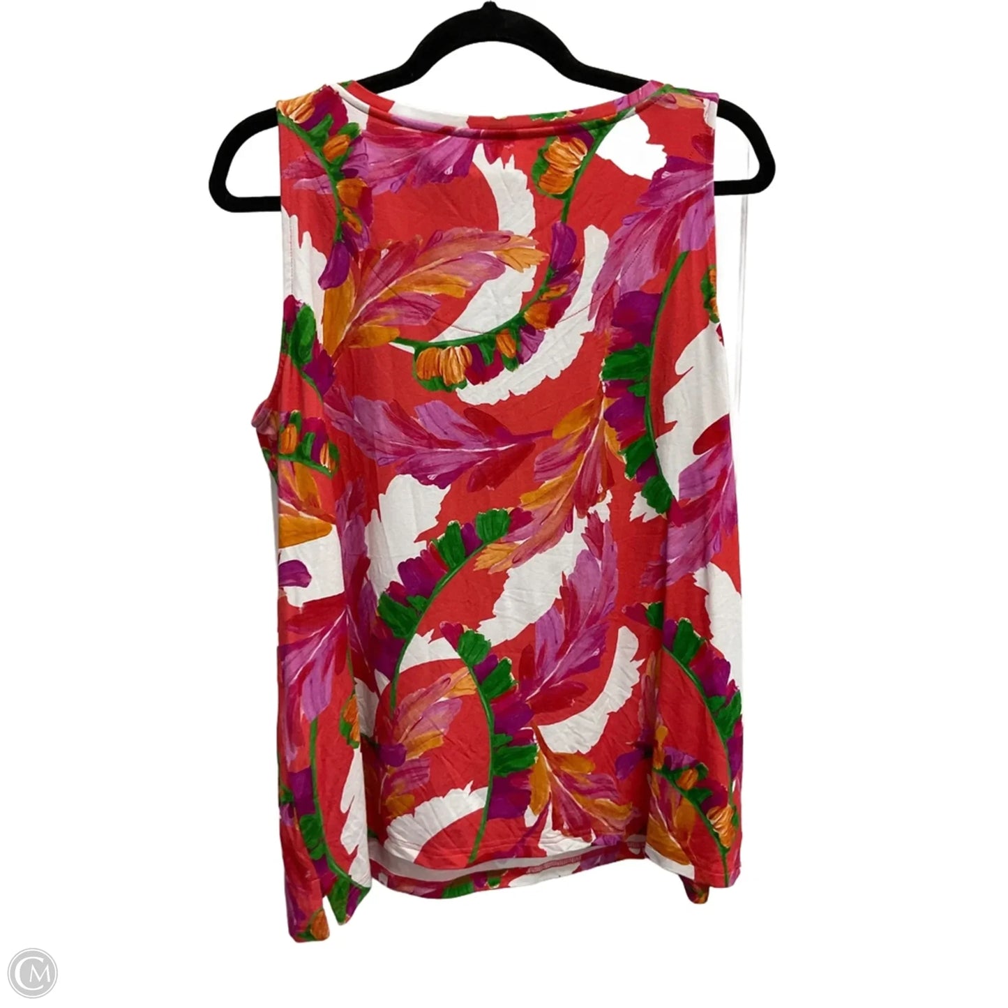 Top Sleeveless By Chicos In Floral Print, Size: L