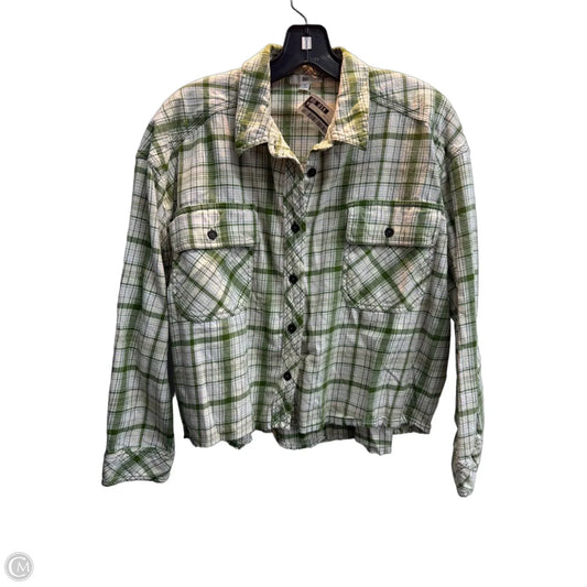 Top Long Sleeve By Bp In Plaid Pattern, Size: S