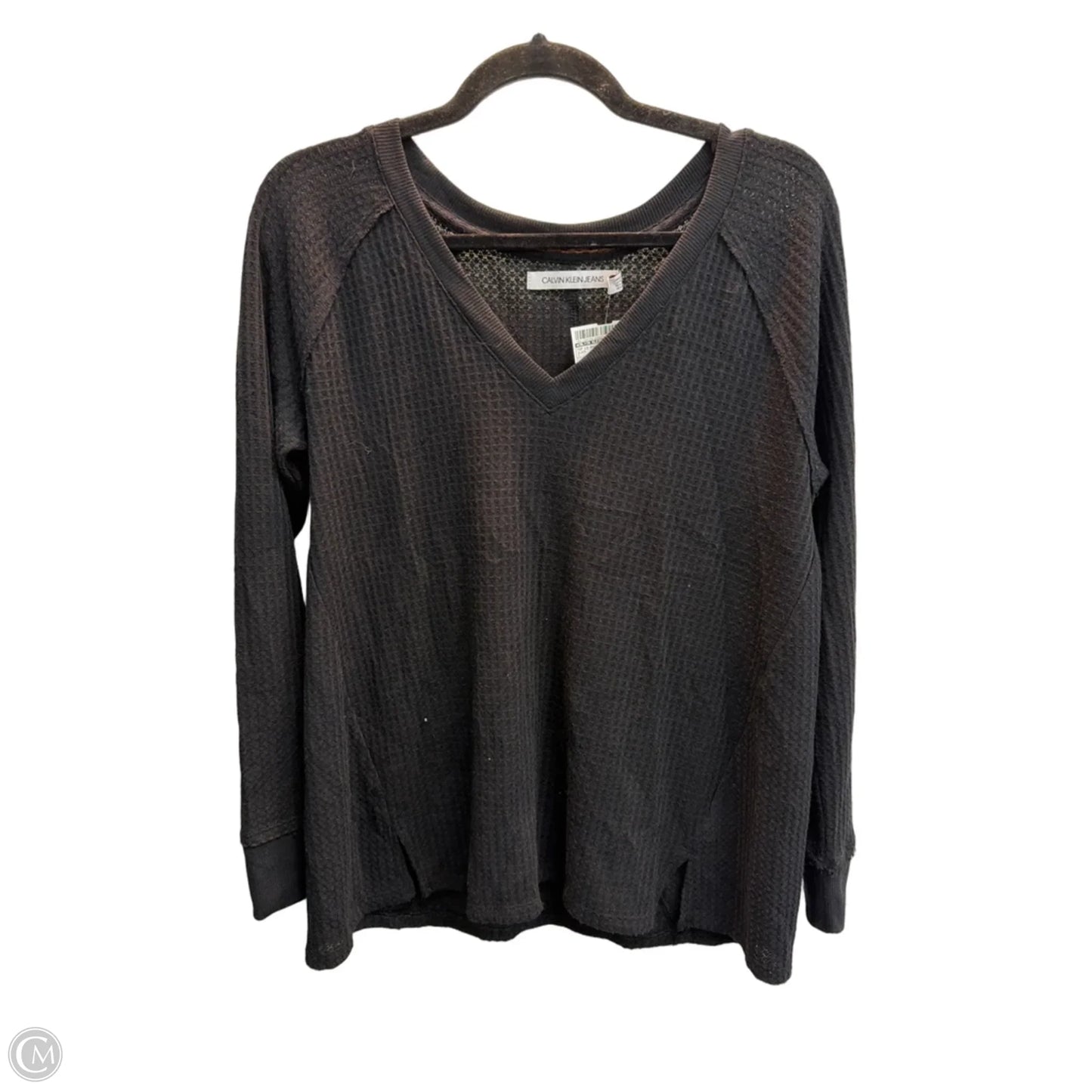 Top Long Sleeve Basic By Calvin Klein In Black, Size: S