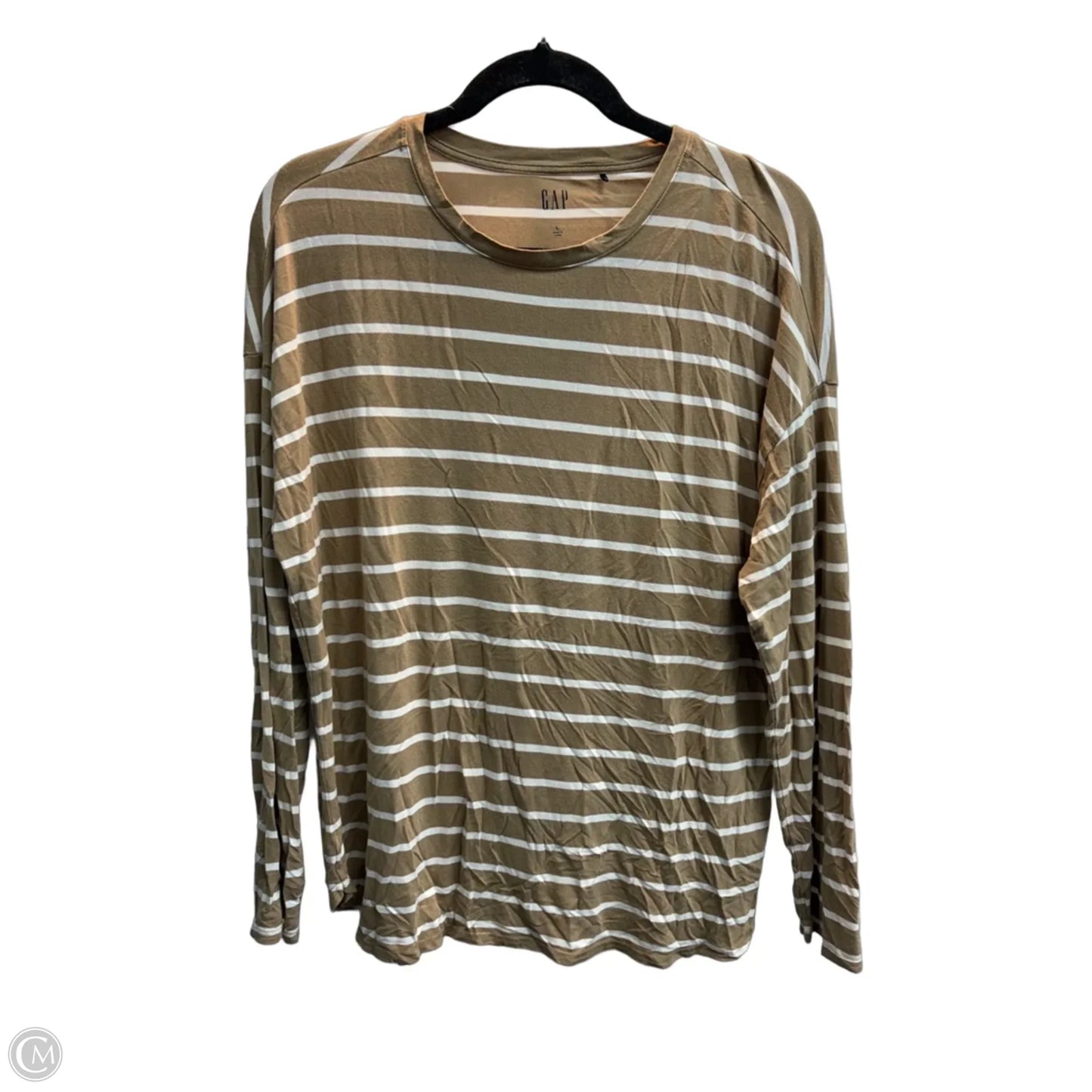 Top Long Sleeve Basic By Gap In Striped Pattern, Size: L