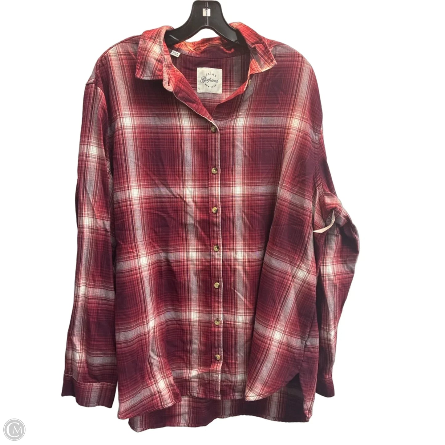 Top Long Sleeve By Jachs Girlfirend In Plaid Pattern, Size: Xxl