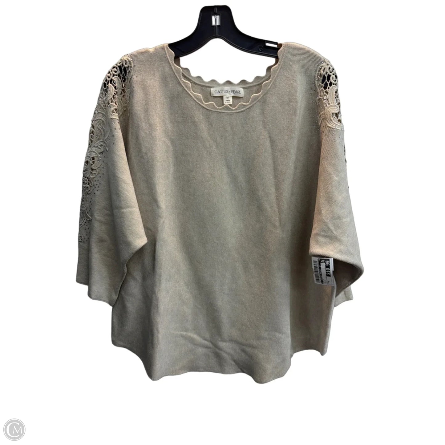 Top Long Sleeve By Clothes Mentor In Beige, Size: M