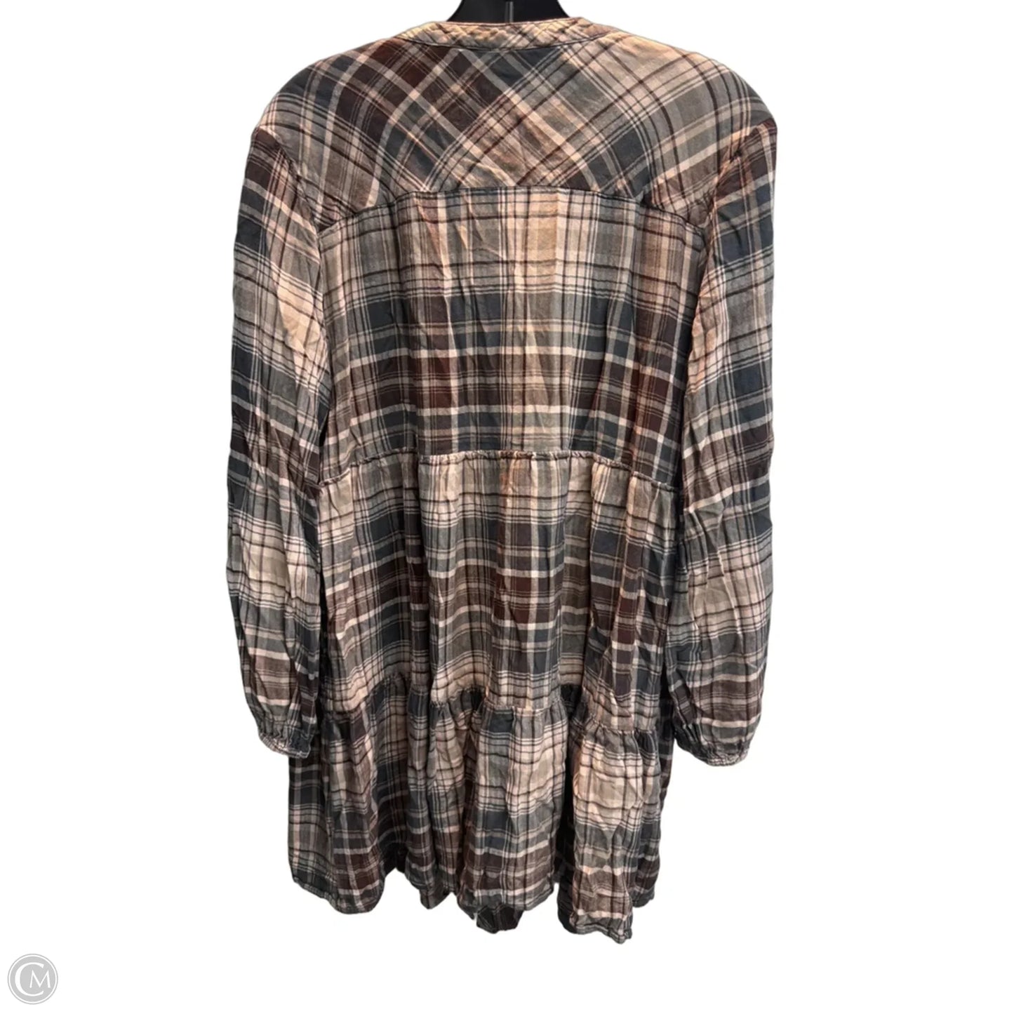 Top Long Sleeve By Knox Rose In Plaid Pattern, Size: Xl