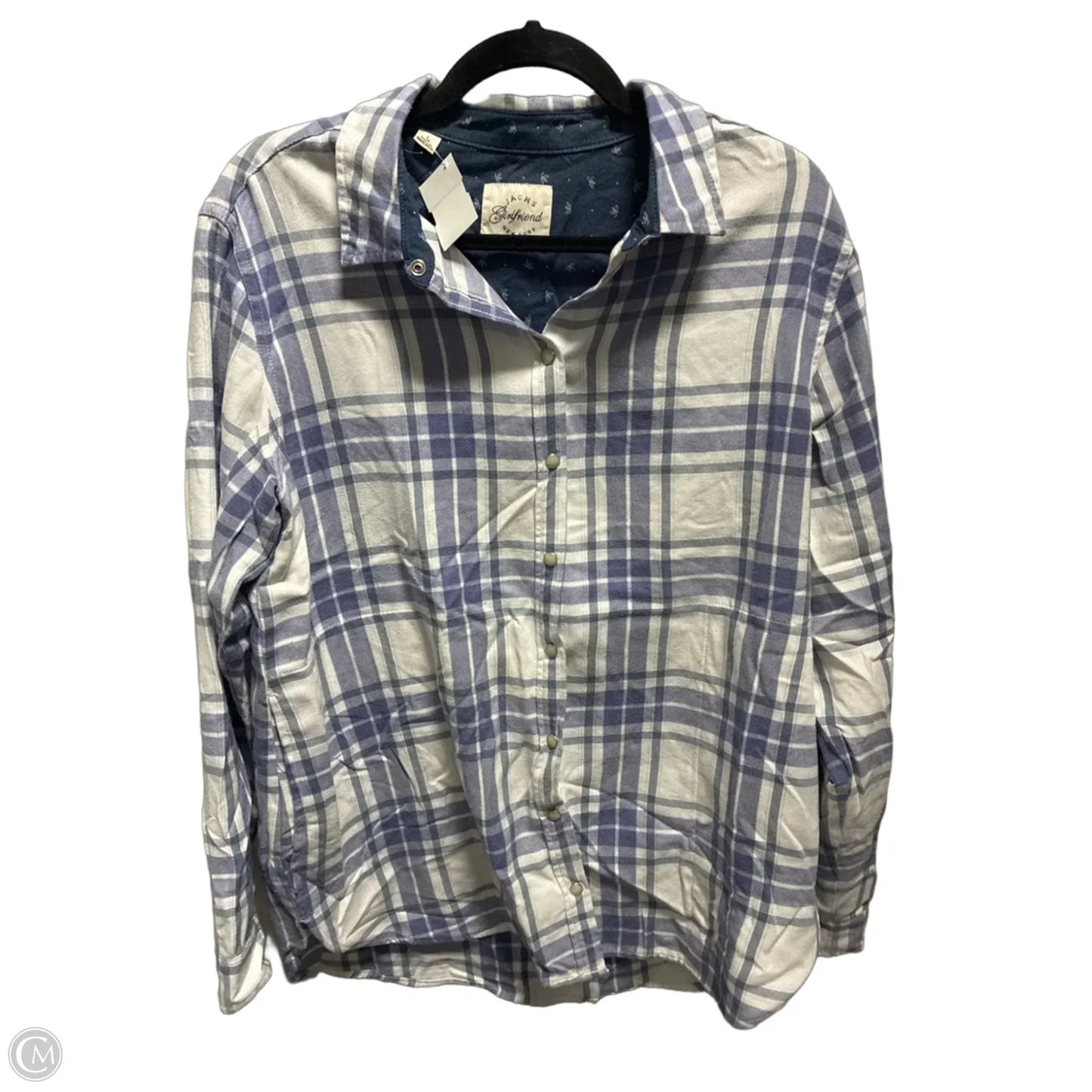 Top Long Sleeve By Jachs Girlfirend In Plaid Pattern, Size: L
