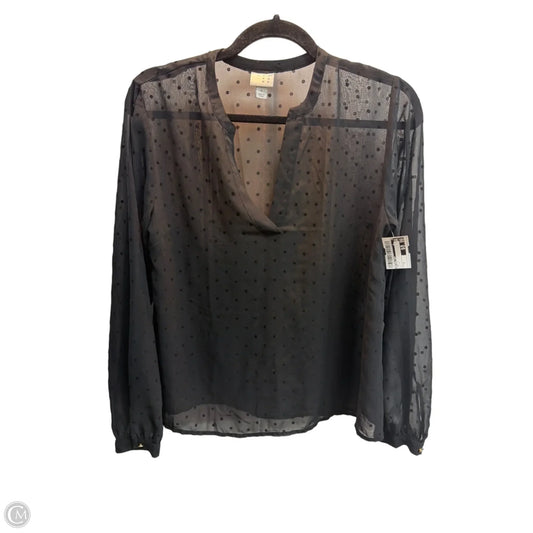 Top Long Sleeve By A New Day In Black, Size: S