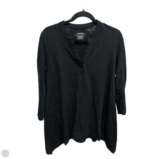 Top Long Sleeve By Chicos In Black, Size: M