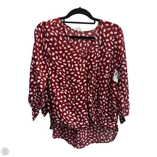 Blouse Long Sleeve By Clothes Mentor In Polkadot Pattern, Size: M